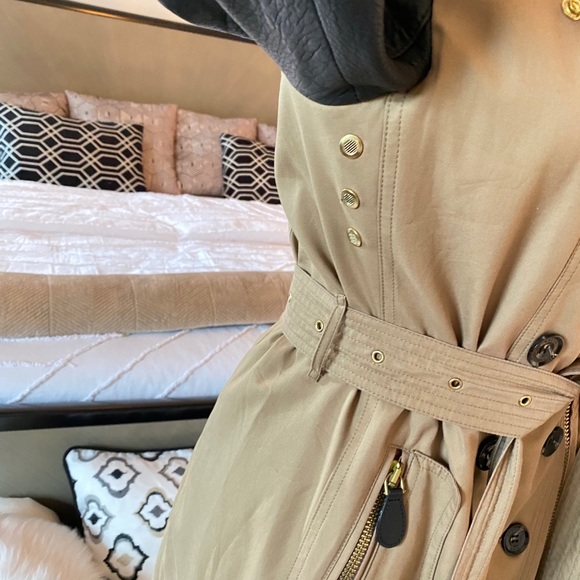 Burberry Brit Two Tone Studded Trench Coat US 8 - Picture 5 of 11